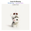 Grey-and-white plush Spirit Dog keychain wearing a white lambkin hood