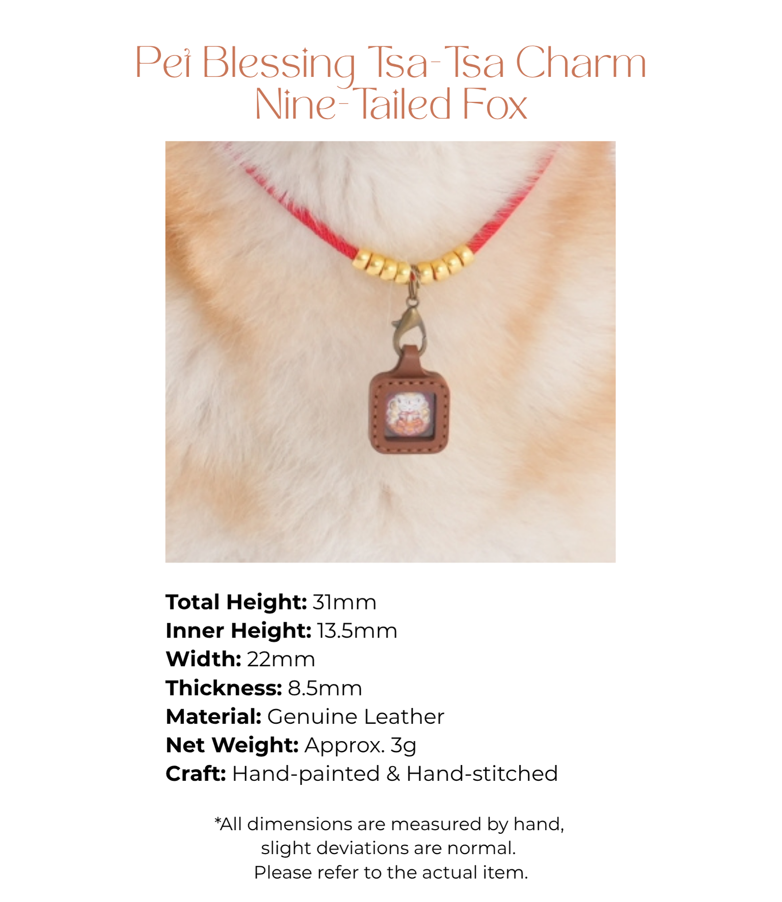 Pet Blessing Tsa-Tsa Charm | Nine-Tailed Fox, Wisdom & Heartfelt Bond Blessings