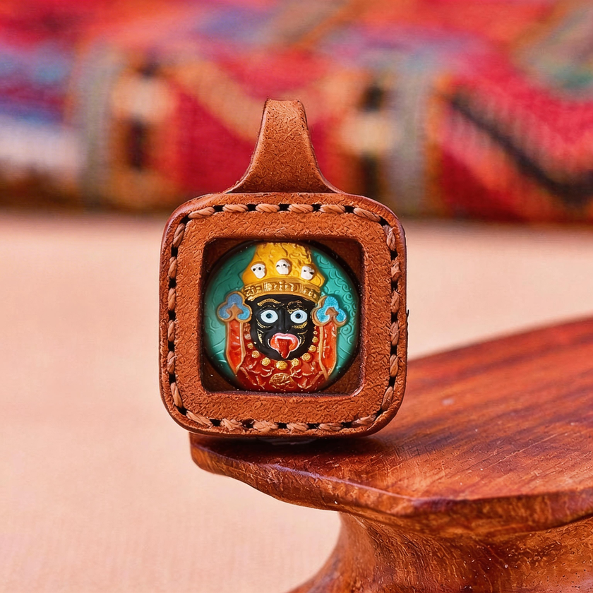 Pet Blessing Tsa-Tsa Charms | Zhaxi Lhamo Pet Tsa-Tsa Leather Case, Harmony & Calm Blessings