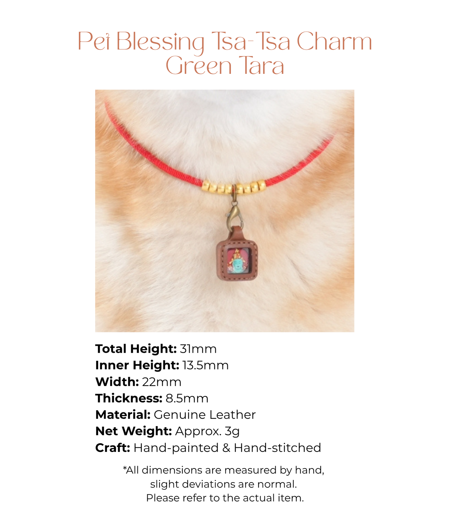 Pet Blessing Tsa-Tsa Charm | Green Tara, Healing & Wellness Blessings