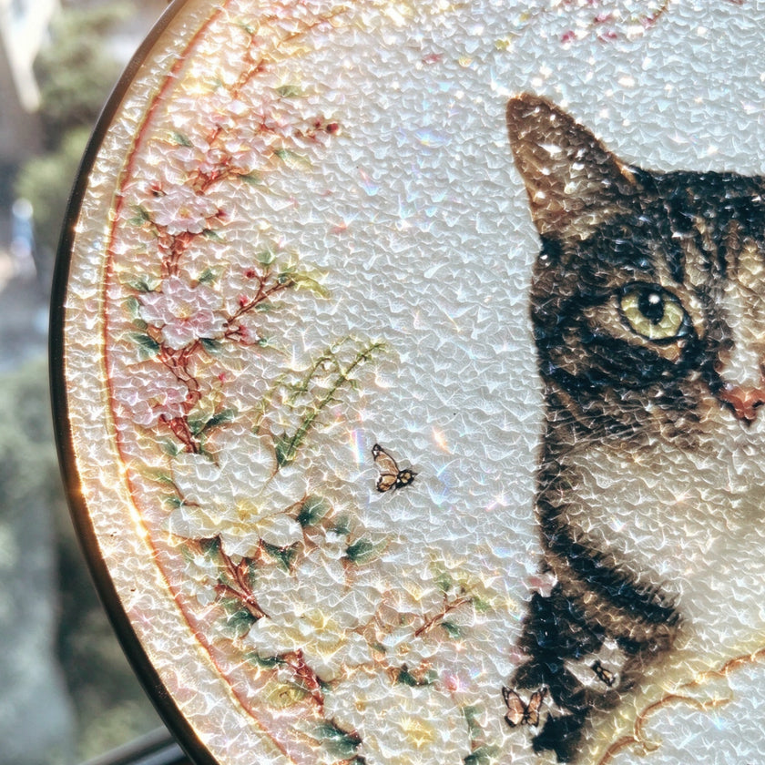 Personalized Pet Portrait Suncatcher – The Spirit Cat, Guardian of Intuition
