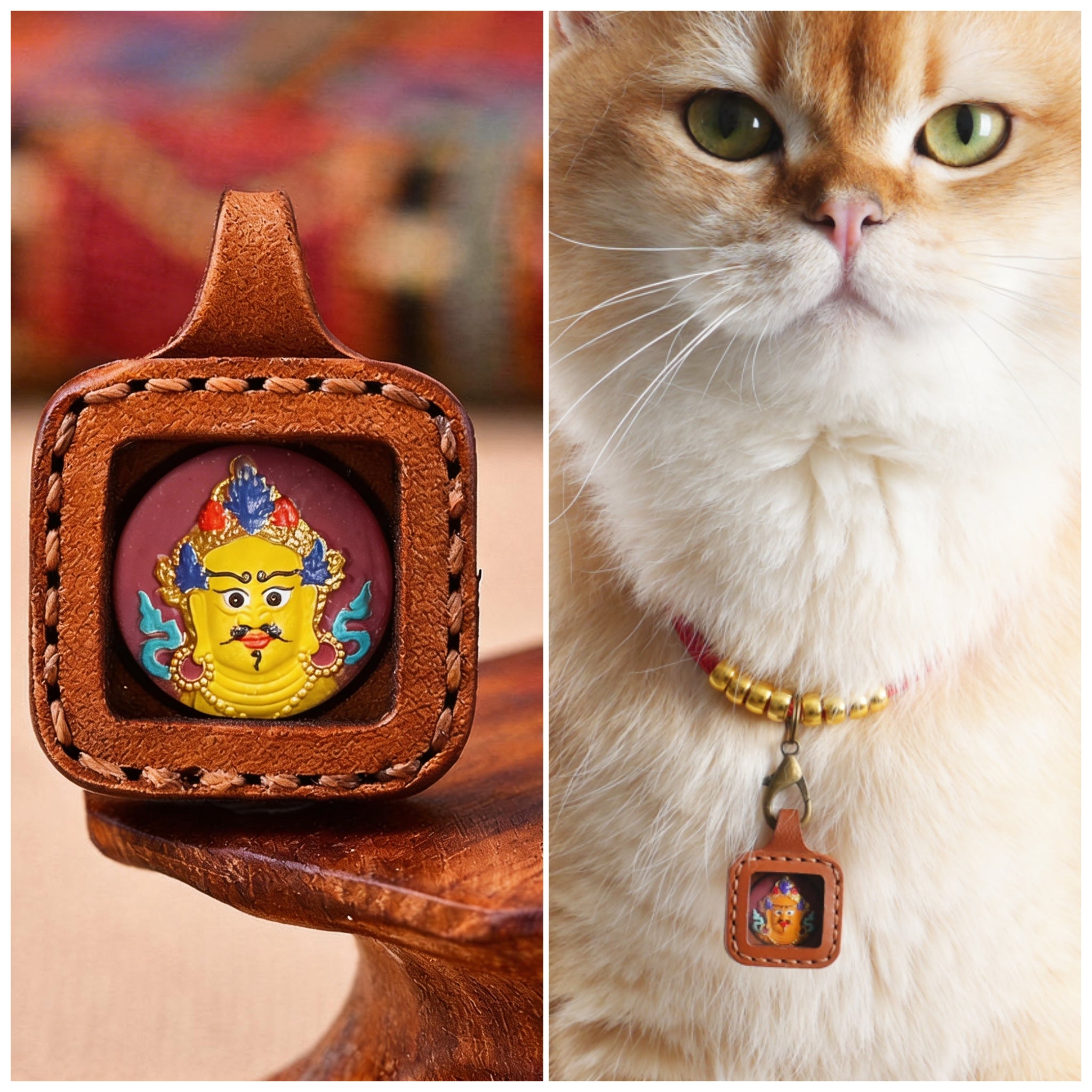 Pet Blessing Tsa-Tsa Charm | Yellow Jambhala, Abundance & Vitality Blessings