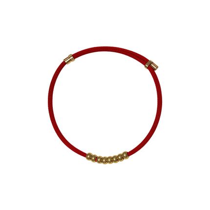 Pet Blessing Collar | Golden Bead Red Cord Collar